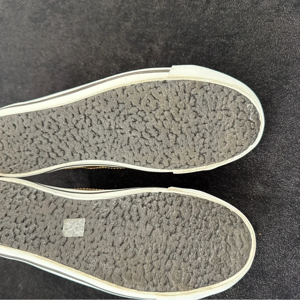 Coach Tan and Gold Patterned Slip-On Shoes - Picture 3 of 5